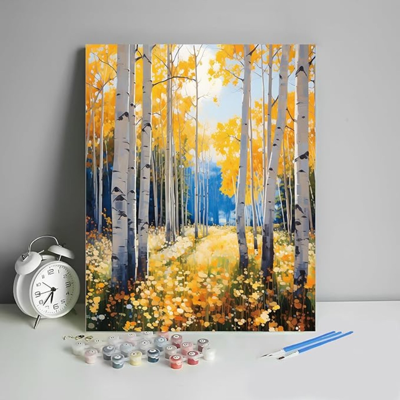 Adult Paint by Number Kits Birch Trees Paint by Numbers Forest Paint by Numbers Kit for Adults Birch Tree Color by Number DIY Paint-by-Number Kits on Canvas for Home Decor, 16 x20 Inch